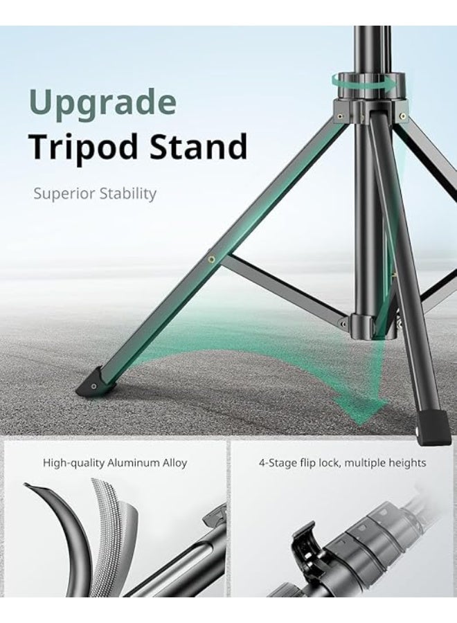 62" Phone Tripod Selfie Stick - Extendable Tripod Stand with Wireless Remote & Phone Holder - Ideal for iPhone, Android & Camera - Image 4