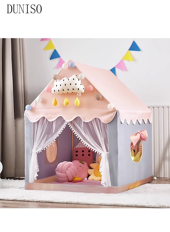DUNISO Kids Tent,Play Tent Playhouse for Kids Princess Castle Tent Gift Toys for Girl Play House for Toddler Children Indoor(Lotus Pink) - Image 1