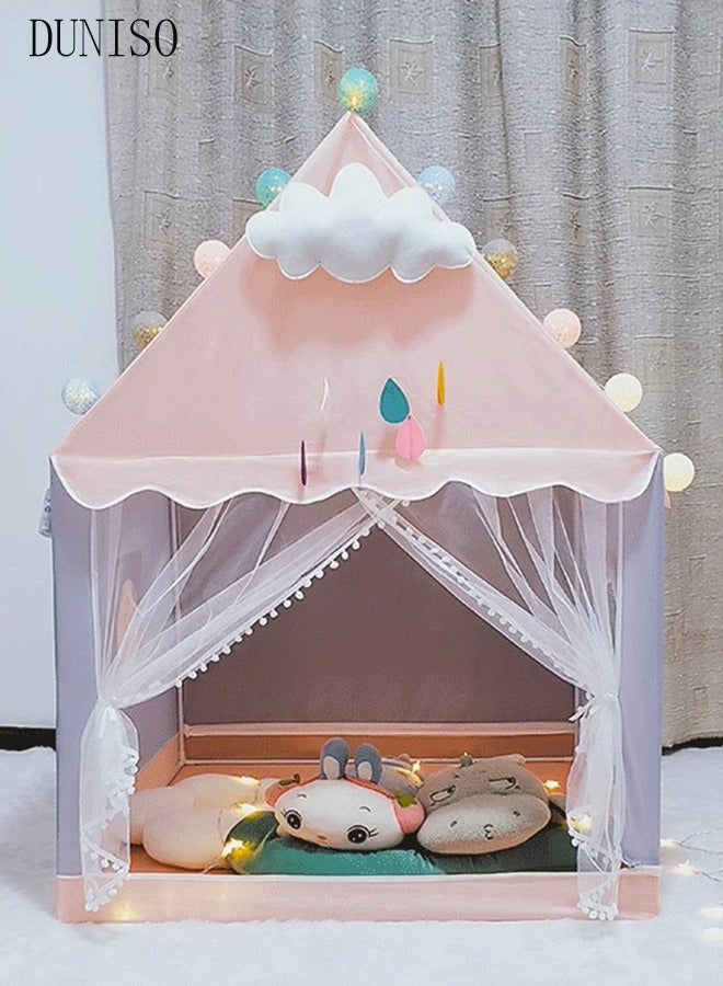 DUNISO Kids Tent,Play Tent Playhouse for Kids Princess Castle Tent Gift Toys for Girl Play House for Toddler Children Indoor(Lotus Pink) - Image 2
