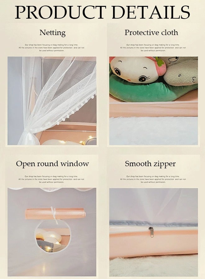 DUNISO Kids Tent,Play Tent Playhouse for Kids Princess Castle Tent Gift Toys for Girl Play House for Toddler Children Indoor(Lotus Pink) - Image 5