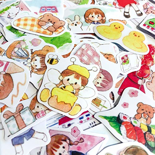 Alideco 160Pcs Cute Journal Stickers Kawaii Girls People Bulk Scrapbooking Stickers for journaling DIY Crafts Embelishment Decoration Diary Stickers - Image 4