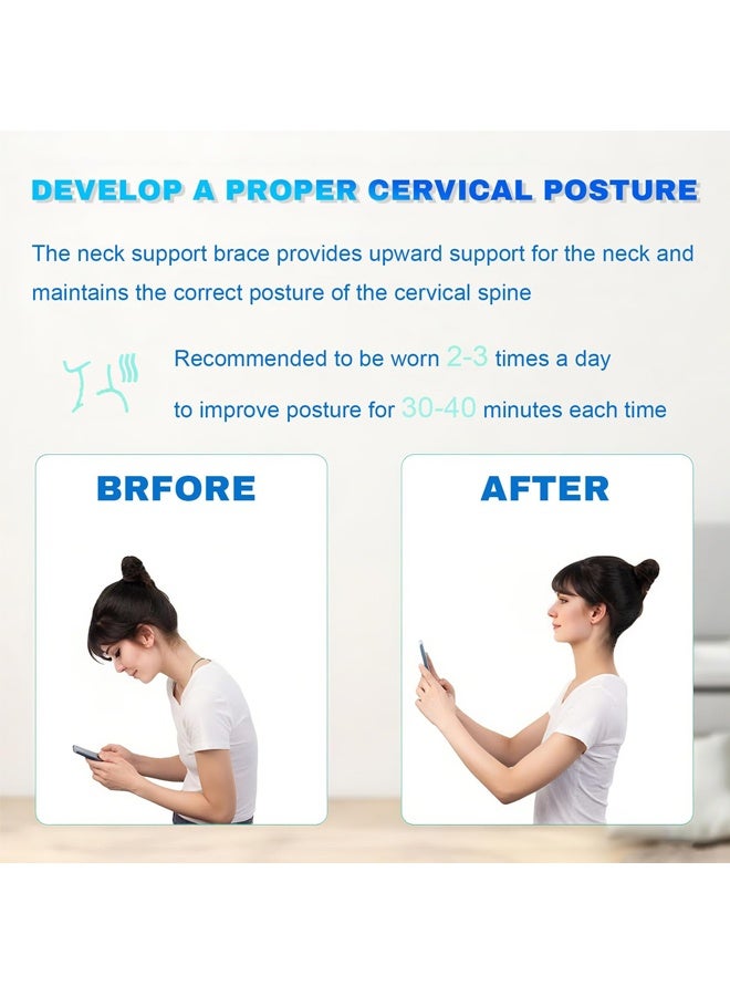 Adjustable Neck Support Brace for Neck, Cervical Vertebrae Corrector Improved Posture, Neck Curve Support Prevent Hunchback - Image 4