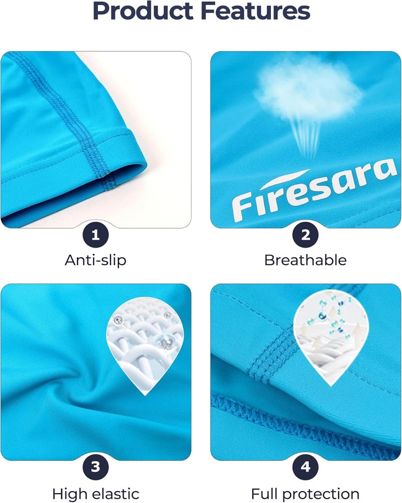 Firesara Fabric Swim Cap, High Elasticity Swimming Cap Keeps Hair Clean Breathable Fit Both Long Hair Short Hair, Swim Caps Woman Girls Men Kids One Size Hat - Image 2
