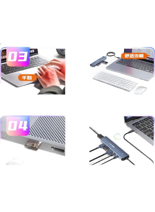 Acasis Type-C Expansion Dock, Computer Desk Type-C To Hdmi, Ipad Pro Adapter, Usb Hub, 4K Compatible, For Macbook, Apple, 1 Meter, Ds-9901 - Image 1