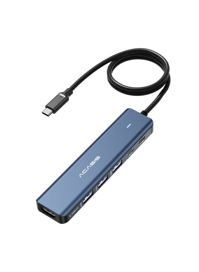Acasis Type-c Expansion Dock, Computer Desk Type-c To Hdmi, Ipad Pro Adapter, Usb Hub, 4k Compatible, For Macbook, Apple, 1 Meter, 6-in-1 - Image 1