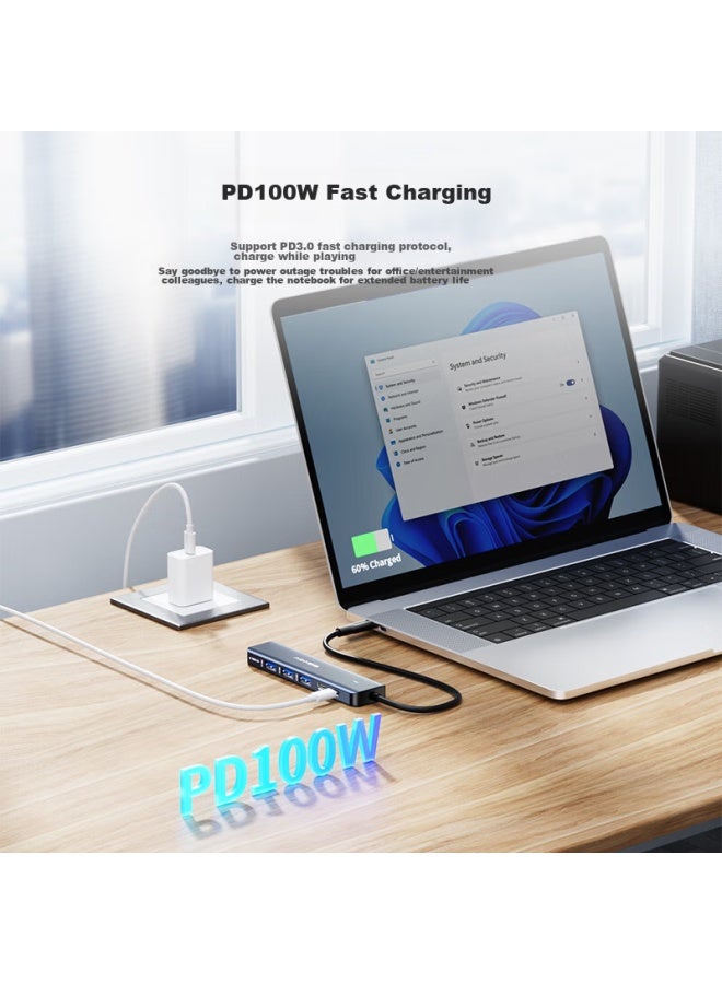 Acasis Type-c Expansion Dock, Computer Desk Type-c To Hdmi, Ipad Pro Adapter, Usb Hub, 4k Compatible, For Macbook, Apple, 1 Meter, 6-in-1 - Image 4