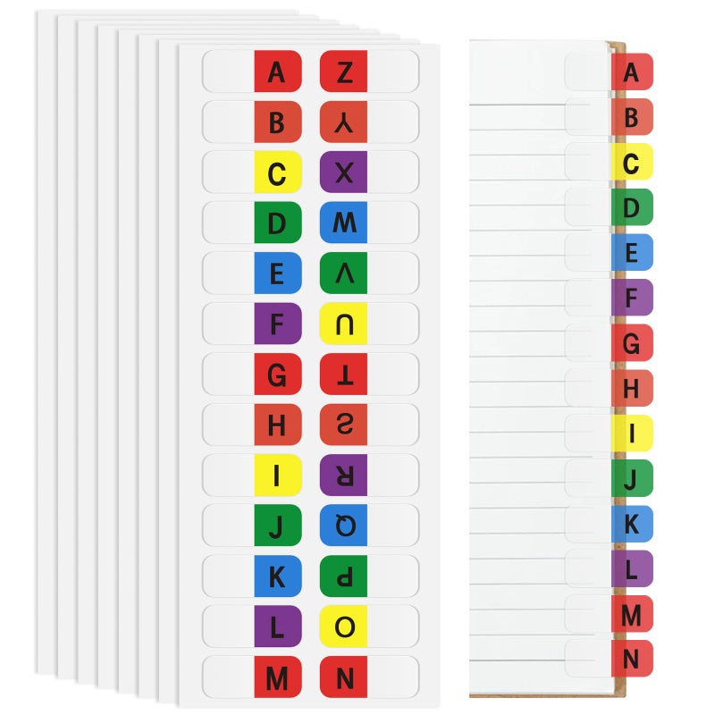 Imeepa A-Z Sticky Alphabet Tabs, Colorful Self-Adhesive Letter Index Tabs for Notebook, Textbook, Dictionary, and Filing (208 Pcs) - Image 1