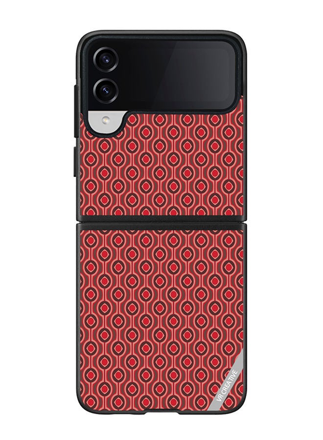 VR CREATIVE Protective Case Cover For Samsung Galaxy Z Flip4 Pattern Red Design Multicolour - Image 1