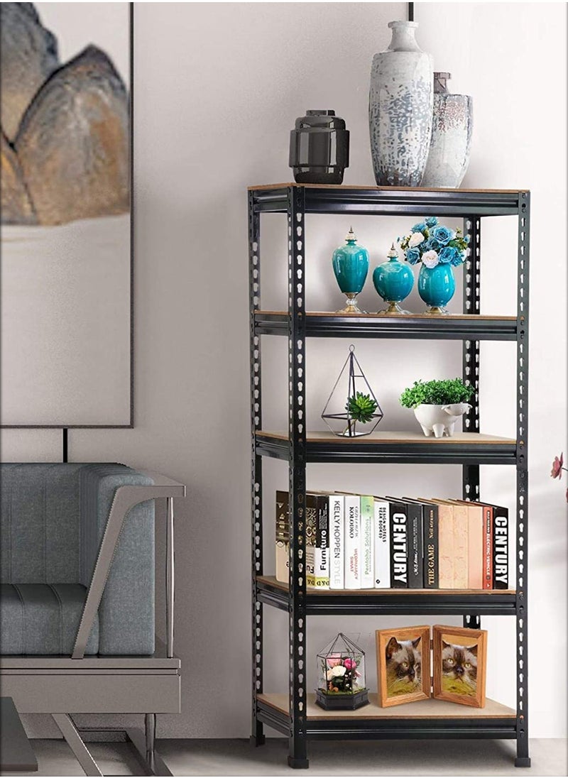 DBLEW Adjustable 5 Layer Rack Shelf Metal Compartment Heavy Duty 5 Tier Shelving Unit Storage Organiser Boltless Utility Display Shelves Tool and Equipment Shelf For Garage Home Office Kitchen Dishes Toilet Bathroom Warehouse With Rubber Hammer 100x180x40cm  - Image 5