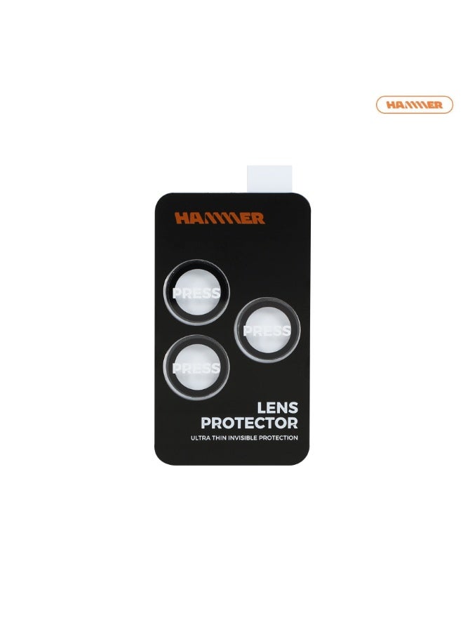 هامر حامي عدسة الكاميرا هامر من الياقوت لجهاز 17 برو مصمم لتحمل الخدوش والتآكل والاستخدام اليومي باستخدام تقنية زجاج الياقوت فائق الصلابة شفاف تصلح لاجميع الوان الجوال - Image 4