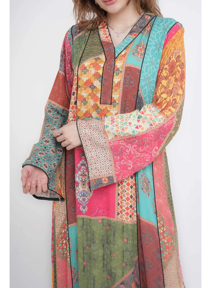 IKKXA Multicolor Mirage Modern Jalabiya IN110