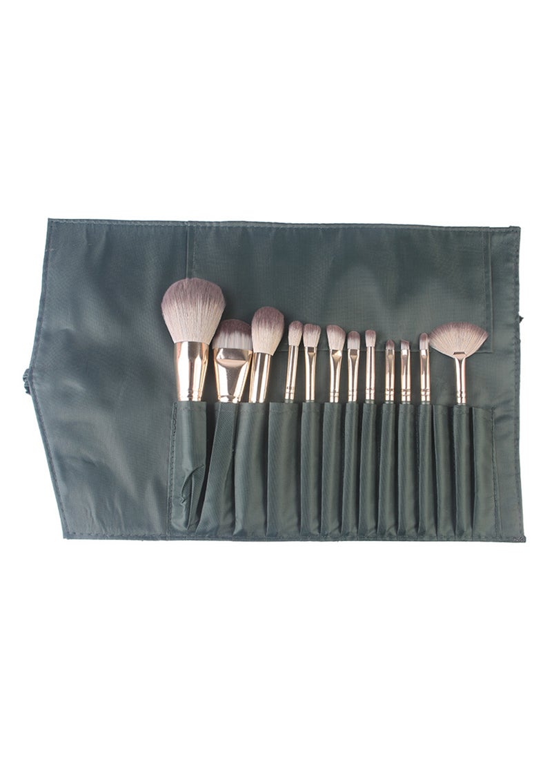 14-Piece Makeup Multi Use Brush Set, Green