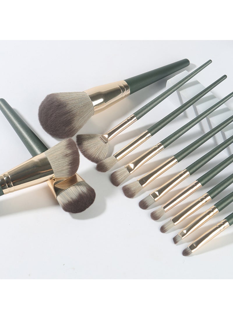 14-Piece Makeup Multi Use Brush Set, Green