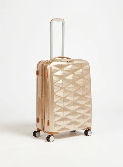 it Textured Hardcase Luggage Trolley Bag with Retractable Handle