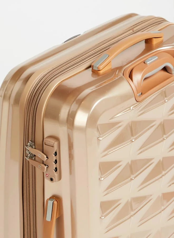 it Textured Hardcase Luggage Trolley Bag with Retractable Handle