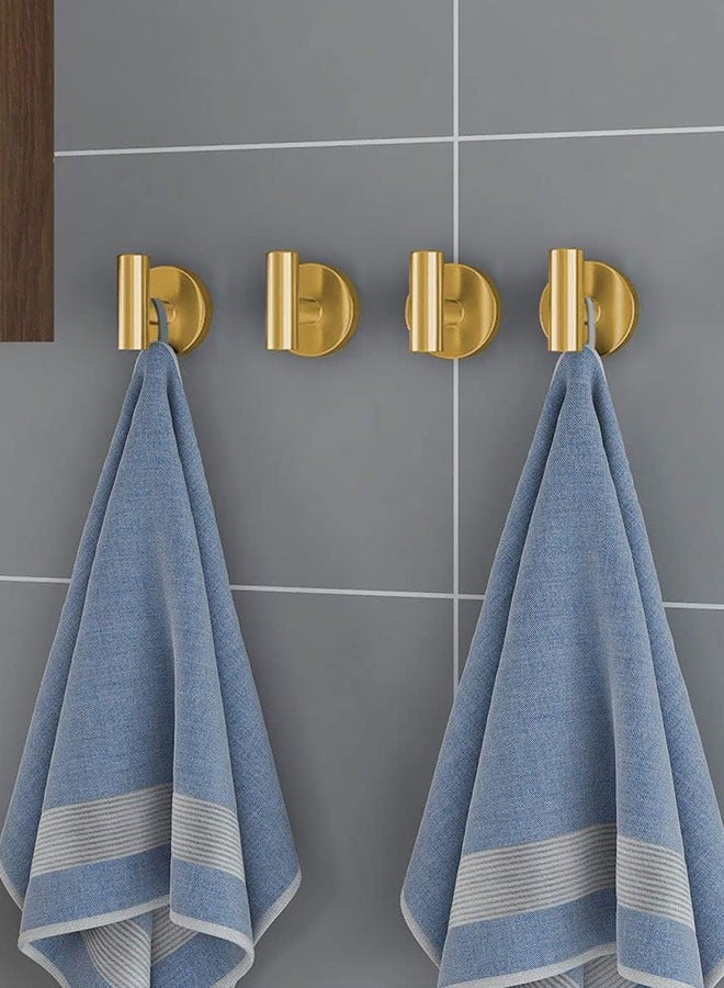 GoldenLike  خطاف حائط عالي التحمل، 4 عبوة من خطافات المناشف المصنوعة من الفولاذ المقاوم للصدأ 304، خطافات معطف الحمام، خطاف سميك مثبت على الحائط، لمطبخ الحمام - Image 2