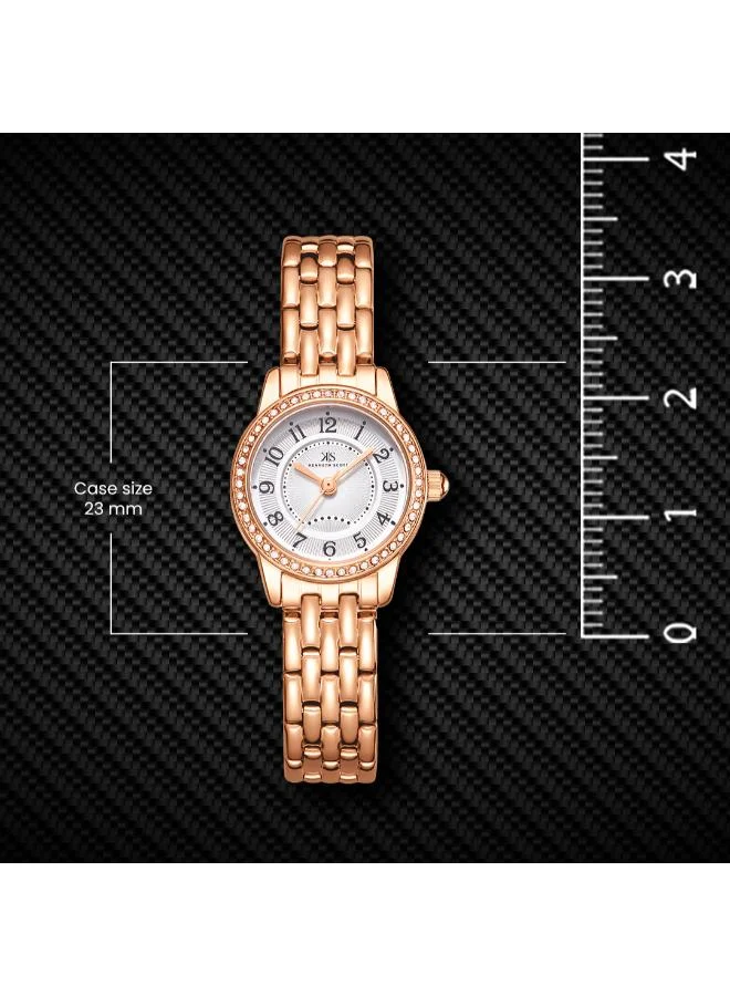 Kenneth Scott White Women's Stainless Steel Analog Watch K25511-RBKW - 23 mm for Women | Best Price UAE