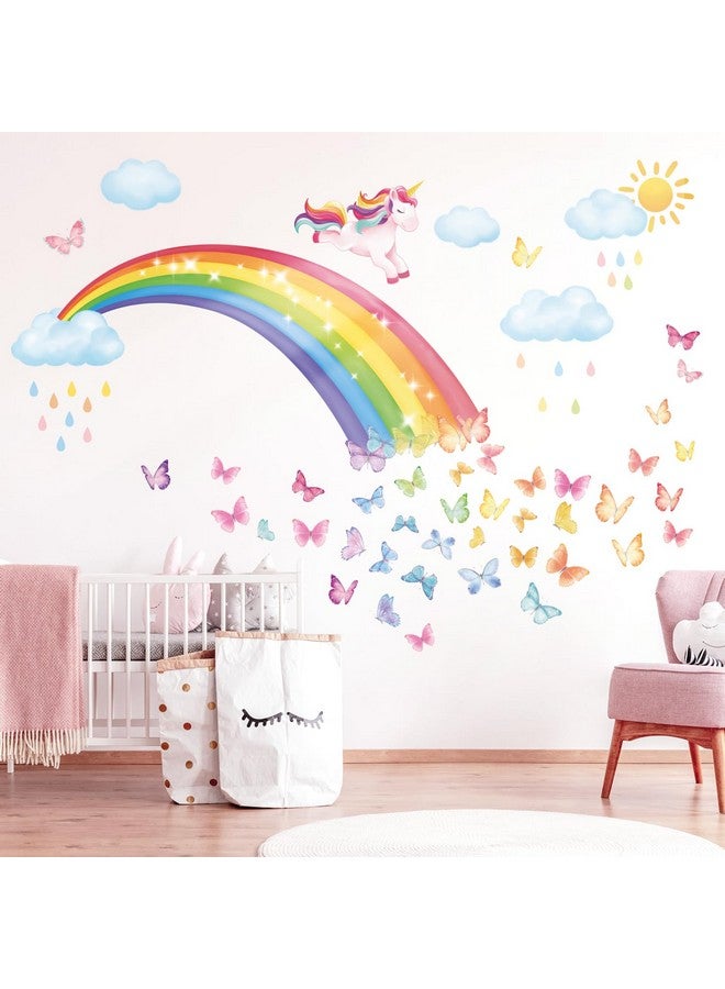 DECOWALL SG2-2309 Rainbow and Unicorn Wall Stickers Rainbow Kids Colorful Decals Removable for Girls Nursery Bedroom Living Room Art Home Decor Decoration Toddler Little Princess Childrens Party - Image 3