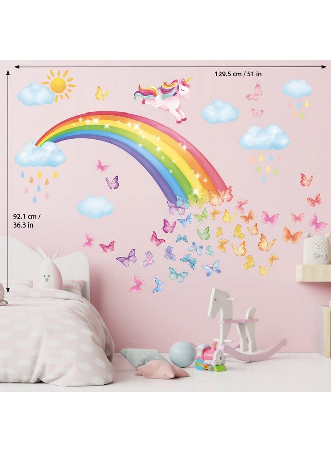 DECOWALL SG2-2309 Rainbow and Unicorn Wall Stickers Rainbow Kids Colorful Decals Removable for Girls Nursery Bedroom Living Room Art Home Decor Decoration Toddler Little Princess Childrens Party - Image 5