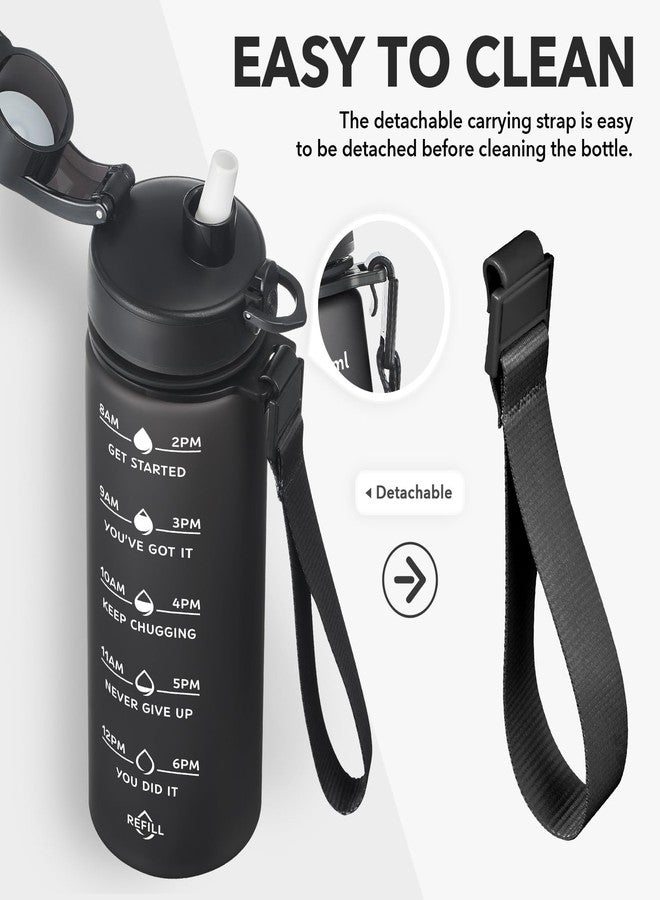 Enerbone زجاجة مياه إنيربوين سعة 24 أونصة، مانعة للتسرب وخالية من مادة BPA والسموم، زجاجة مياه تحفيزية مزودة بمؤشرات للشرب وماصة، زجاجة مياه رياضية مزودة بحزام للمكتب، الصالة الرياضية، والرياضات الخارجية - Image 5