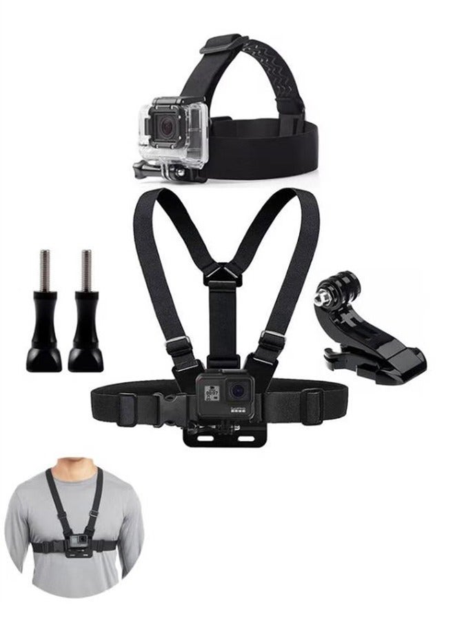 Chest Mount Harness Chesty Vest Head Mount Strap for Action Camera Compatible with GoPro Hero 11/ 10/ 9/ 8/ Max/ Go Pro Hero 7/ 6/ 5/ 4/ Session/ 3+/ 3/ Hero (2018)/ Fusion/ DJI Osmo/ AKASO - Image 1
