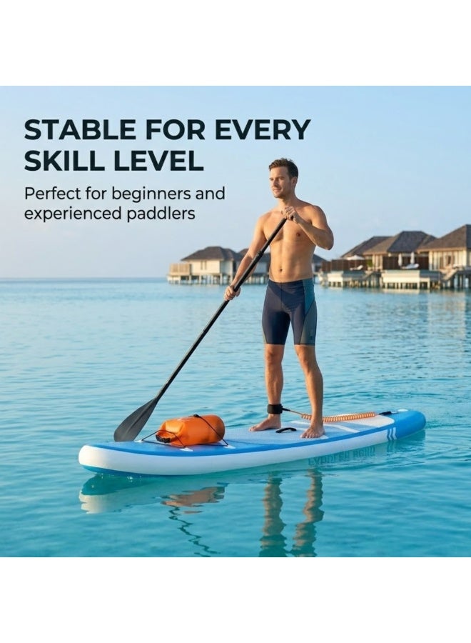 Adventure Lab Inflatable Stand Up Paddle Board Set | Ultra-Light SUP Board for Adults & Youth | Non-Slip Deck with Adjustable Paddle, Pump, Backpack, Dry Bag, Safety Leash & Removable Fins - Image 5