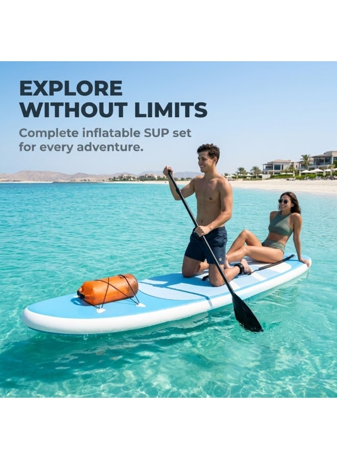 Adventure Lab Inflatable Stand Up Paddle Board Set | Ultra-Light SUP Board for Adults & Youth | Non-Slip Deck with Adjustable Paddle, Pump, Backpack, Dry Bag, Safety Leash & Removable Fins - Image 2