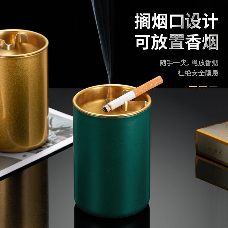 Funnel Ashtray Stainless Steel Thickened Home Office El Personalized Gift Advertising Logo Ashtray Anti-Fly Ash - Image 5