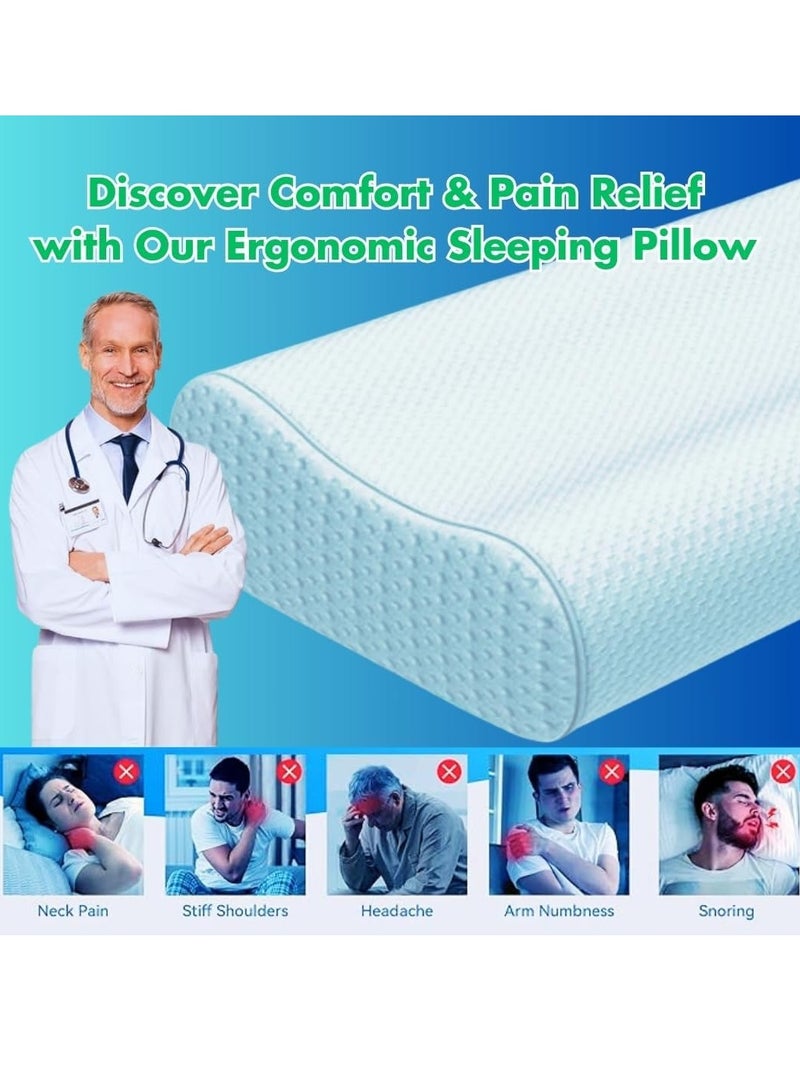 Memory Foam Bed Pillow – Ergonomic Neck Support with Rebound Technology for Pain Relief - Image 4