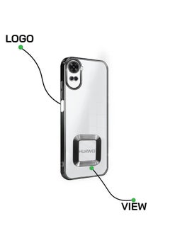 Wtech PU Luxury Plating Raised Lips Camera Hole Case Cover For Huawei Nova 12 SE 4G 2024 Black  - Image 2