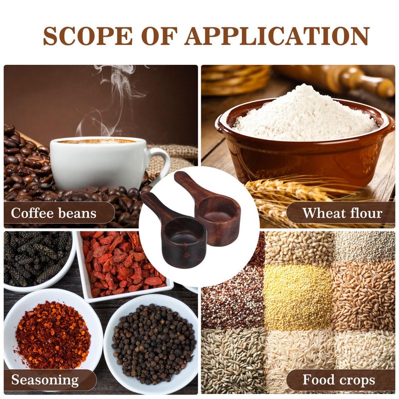 Yardwe 2Pcs Wooden Measuring Spoons Mini Coffee Scoop for Ground Coffee Tea Spices Food Jars Kitchen Accessories - Image 4