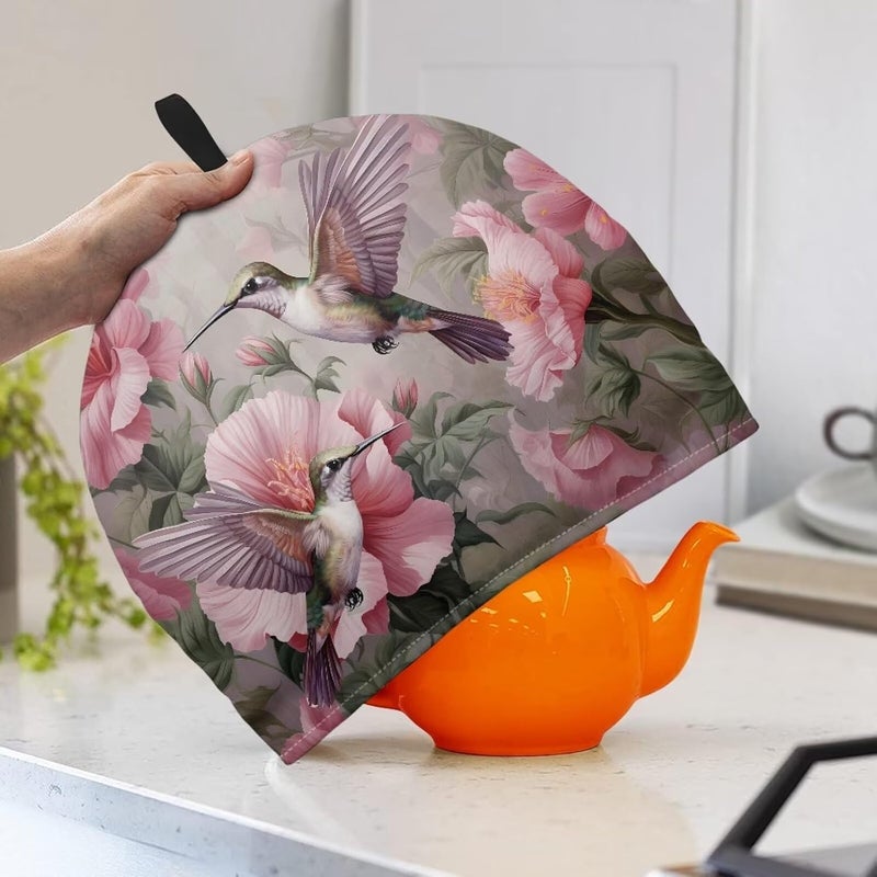Purple Tea Cozy for Teapot Insulated Tea Pot Cozy Tea Pot Cozy for Keeping Warm Tea Cosy for Teapot Dust Protector Hummingbird Tea Cozy for Teapot Insulated Keeping Warm Cartoon - Image 3