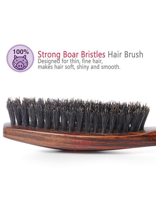 Perfehair 100% Wild Natural Boar Bristle Hair Brush With Wooden Handle For Men And Women'S Thin, Fine Hair - Image 2