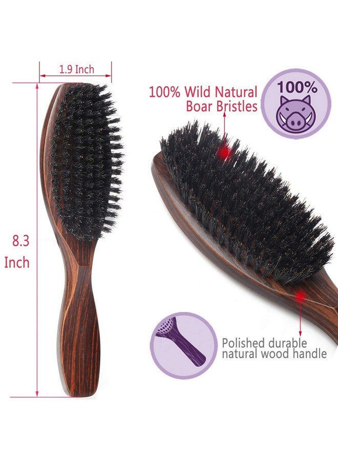 Perfehair 100% Wild Natural Boar Bristle Hair Brush With Wooden Handle For Men And Women'S Thin, Fine Hair - Image 1