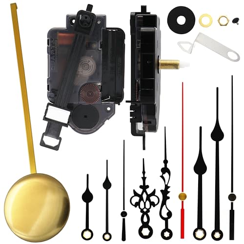 TIKROUND Original Youngtown 12888 Pendulum Clock Movement with 3 Sets of Hands 23 mm (9/10 inches) Shaft Length 15.4 mm (3/5 inch) Thread Length. - Image 1