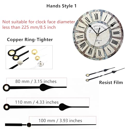 TIKROUND Original Youngtown 12888 Pendulum Clock Movement with 3 Sets of Hands 23 mm (9/10 inches) Shaft Length 15.4 mm (3/5 inch) Thread Length. - Image 4