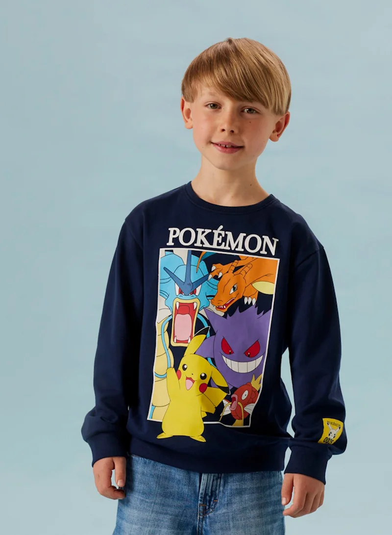 NAME IT Kids Graphic Crew Neck Sweatshirt