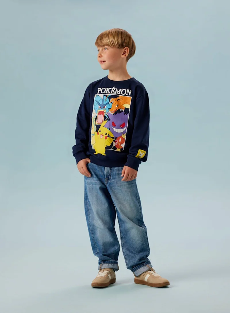 NAME IT Kids Graphic Crew Neck Sweatshirt