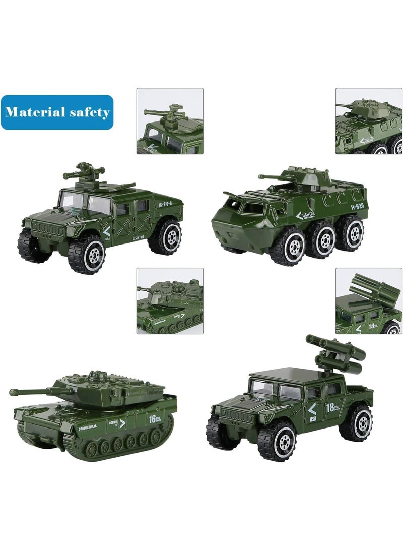 Barakah Diecast Military Toy Vehicles, 6 Pack Alloy Metal Army Playset with Tank Panzer Attack Helicopter Anti-Air Vehicle Scout Helicopter, Realistic Model Cars for Kids Boys Toddlers Gift - Image 5