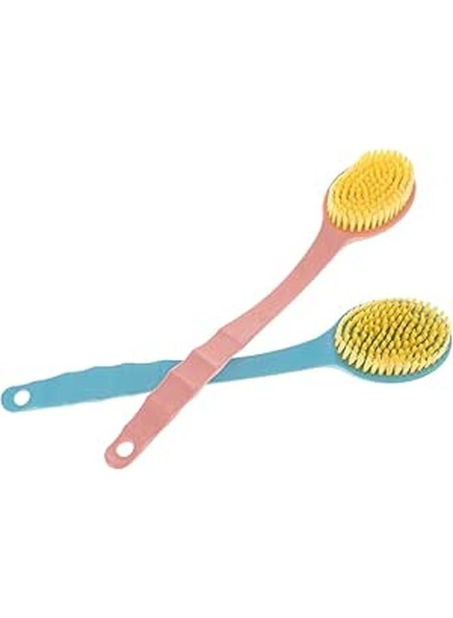 Long Handle Back Scrubber Brush Set 2PCS Dual Texture Bristles Exfoliating Deep Cleaning Shower Bath - Image 1