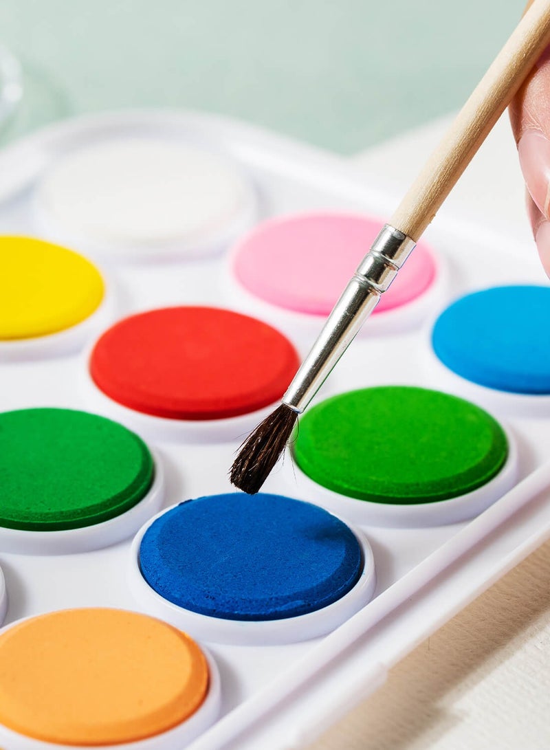 Deli 12-Colour Watercolour Paint With Brush - Image 2