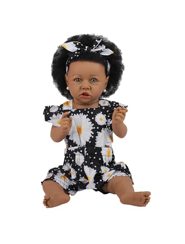 HOOMAI Reborn Baby Black Dolls African American Lifelike Silicone Doll Realistic 228 Inch with Cloth Body Birthday Gift Set - Image 1