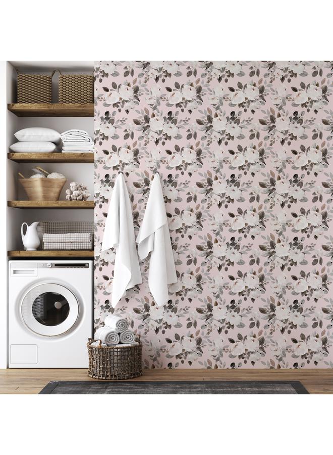 Bluejw Watercolor Vintage Rose Pink Flower Peel And Sticker Wallpaper, Waterproof Plant Wall Sticker Removable Mural Decoration - Image 4