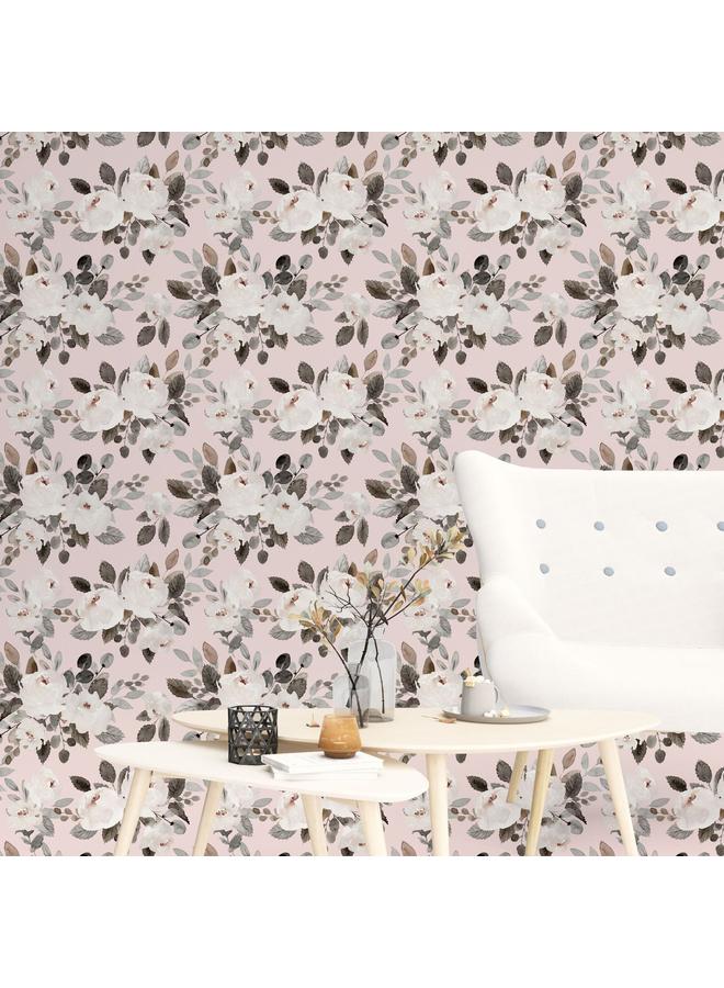 Bluejw Watercolor Vintage Rose Pink Flower Peel And Sticker Wallpaper, Waterproof Plant Wall Sticker Removable Mural Decoration - Image 5