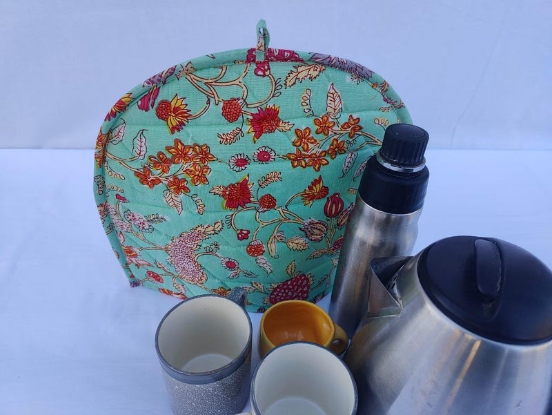 Malan Bai Mandala Tea Cozy Cover Hand Block Winter Tea Cozy Cotton Tea Kettle Warmer Pot Cover Hot Coffee Cover Handamde Kitchen Décor Brand: Malan Bai - Image 1