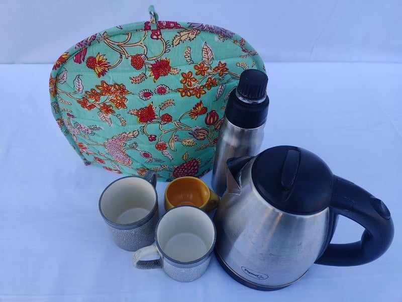 Malan Bai Mandala Tea Cozy Cover Hand Block Winter Tea Cozy Cotton Tea Kettle Warmer Pot Cover Hot Coffee Cover Handamde Kitchen Décor Brand: Malan Bai - Image 2