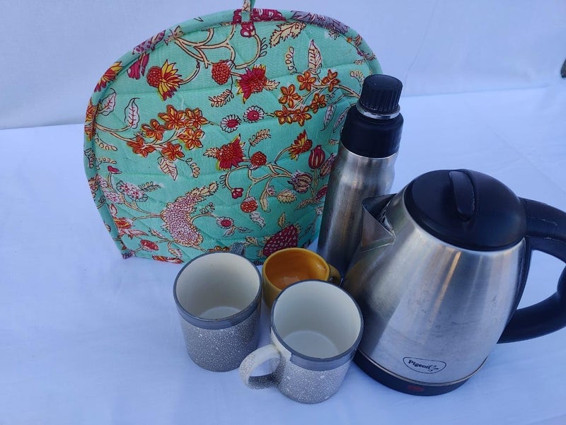 Malan Bai Mandala Tea Cozy Cover Hand Block Winter Tea Cozy Cotton Tea Kettle Warmer Pot Cover Hot Coffee Cover Handamde Kitchen Décor Brand: Malan Bai - Image 3