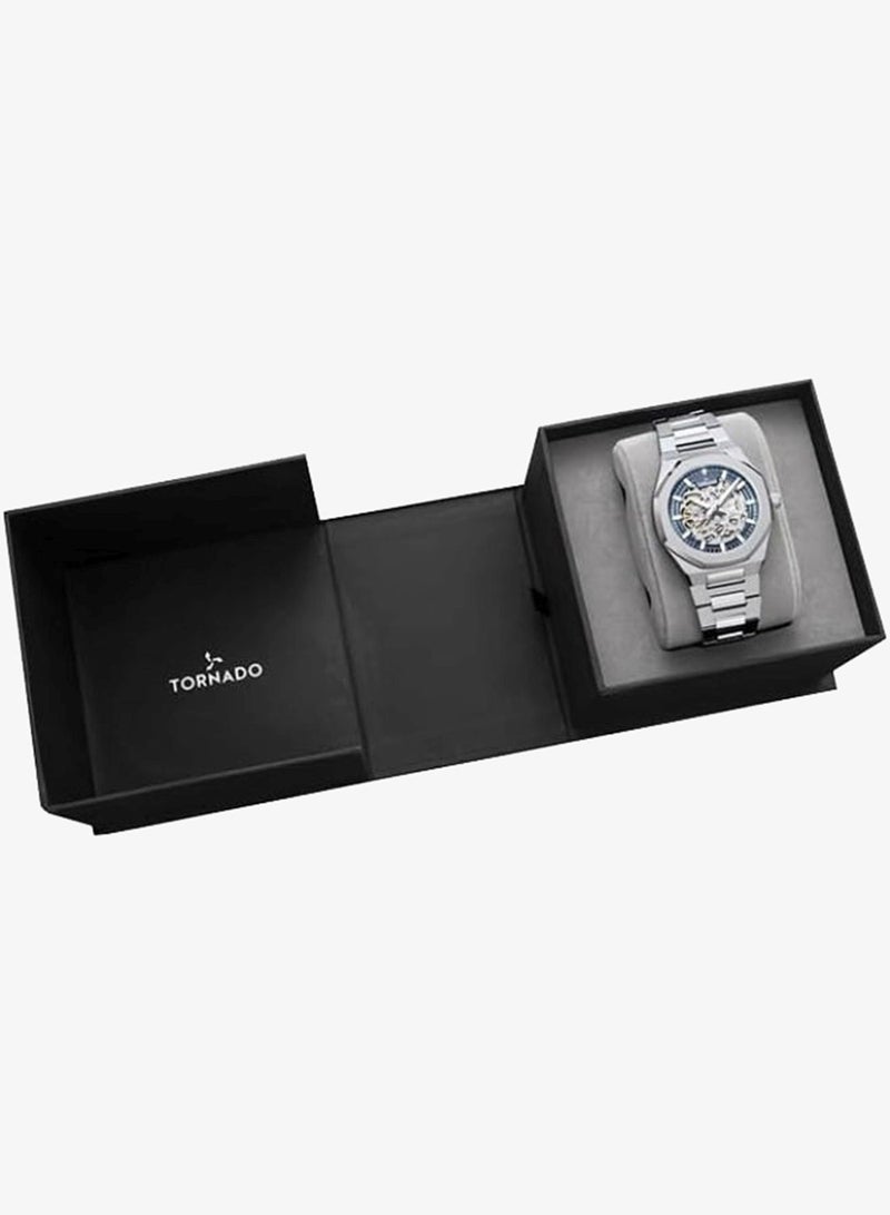 TORNADO Men's  Solid Stainless Steel,Integrated bracelet with Brushed Outer Links, Polished Center Links Automatic Watch T24303-SBSN - 41mm mm - Image 4
