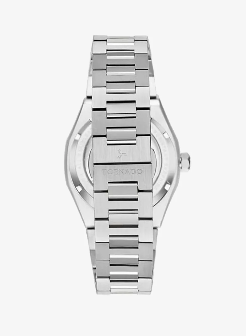 Tornado Navy Blue Men's  Solid Stainless Steel,Integrated bracelet with Brushed Outer Links, Polished Center Links Automatic Watch T24303-SBSN - 41mm mm for Men | Best Price UAE