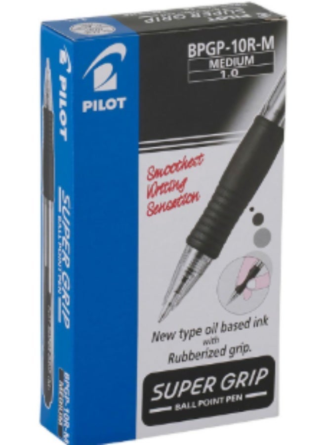 Pilot Super Grip Dry Gel Pen Black 1, 12 Pens - Image 1